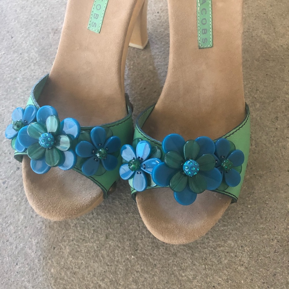 Marc Jacobs Light Green & Turquoise Flower Heel